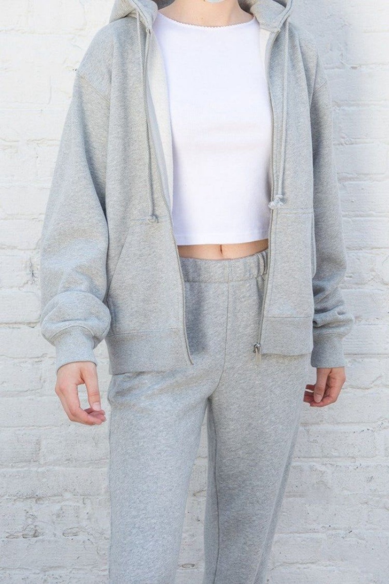 Light Grey Brandy Melville Christy Hoodie | USA 25038-CPKJ