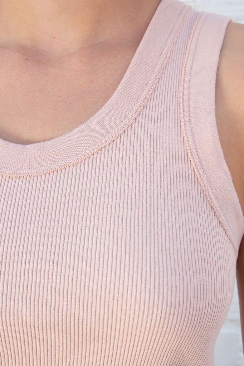 Light Pink Brandy Melville Connor Tank Tops | USA 49207-JOSW