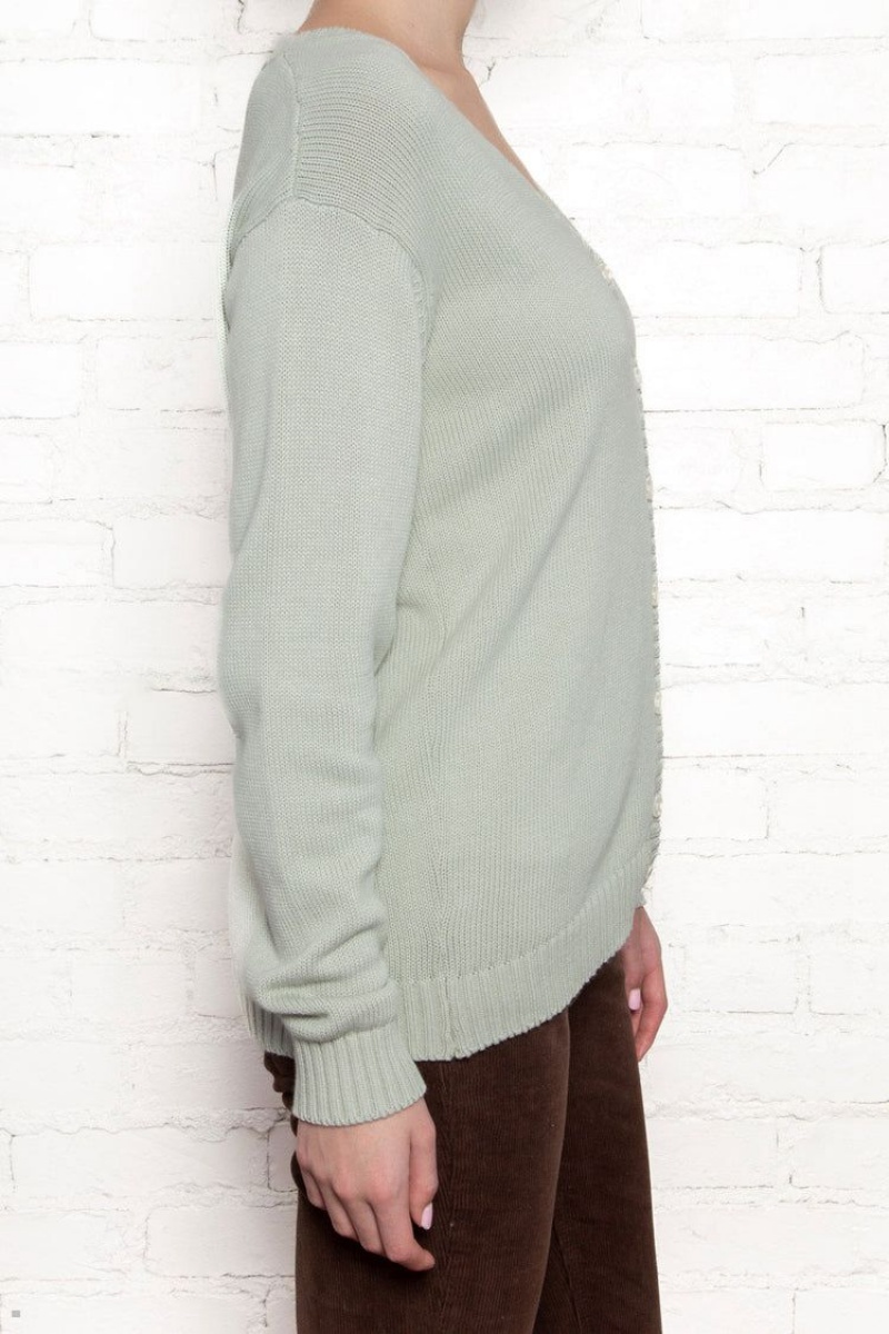 Mint Brandy Melville Coraline Cotton Sweaters | USA 61594-DBMV