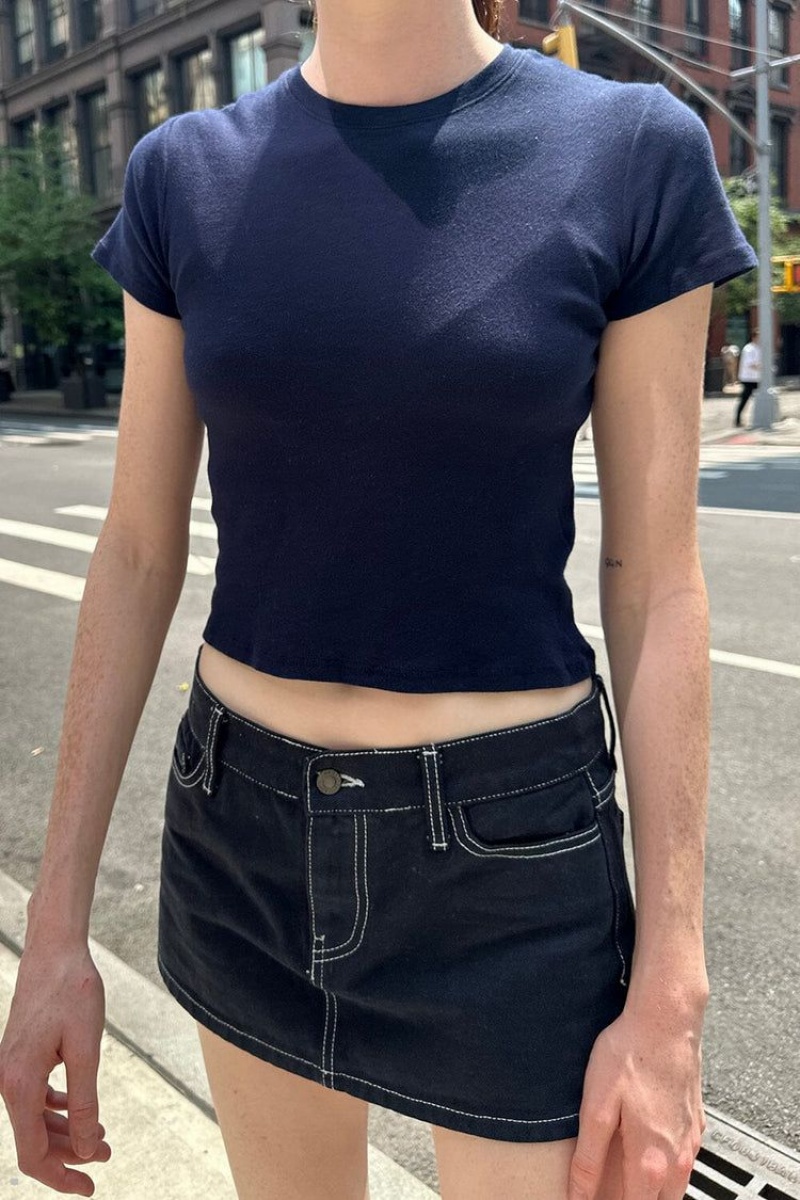 Navy Brandy Melville Emma Tops | USA 74651-RQXA