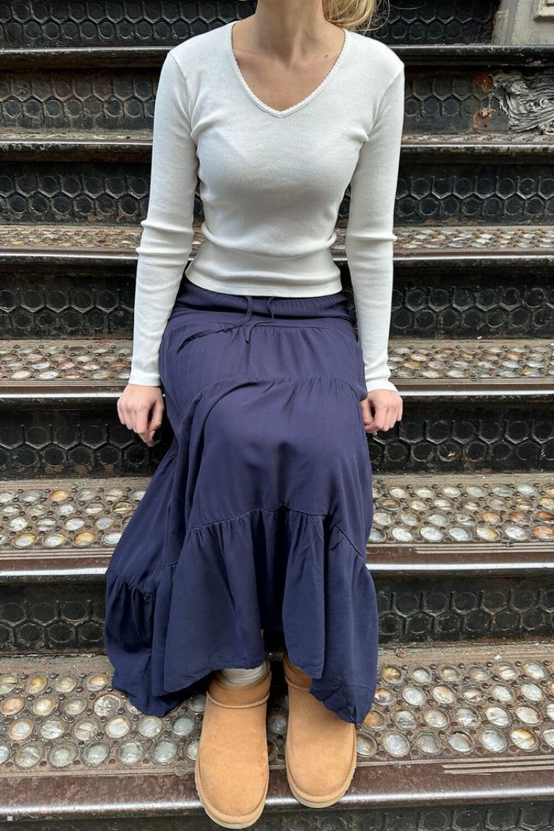 Navy Brandy Melville Nadia Skirts | USA 53071-HUZG