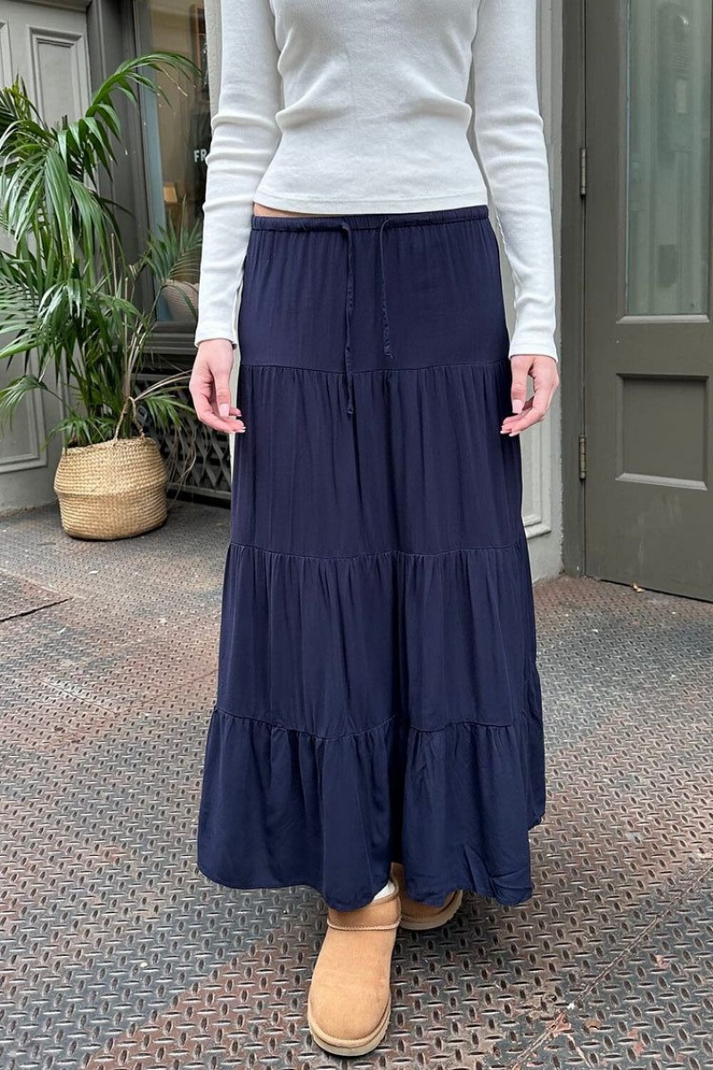 Navy Brandy Melville Nadia Skirts | USA 53071-HUZG