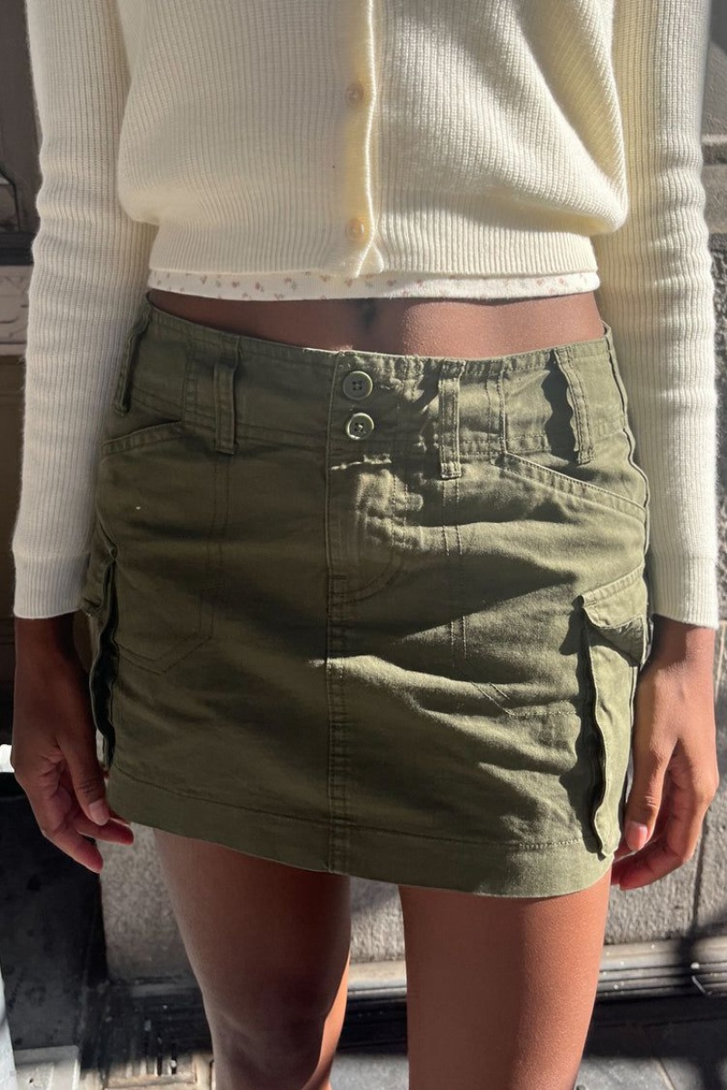 Olive Brandy Melville Beverly Cargo Mini Skirts | USA 95846-UVFQ