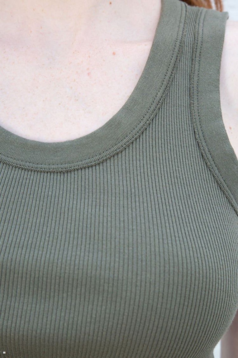 Olive Brandy Melville Connor Tank Tops | USA 76439-LEWK