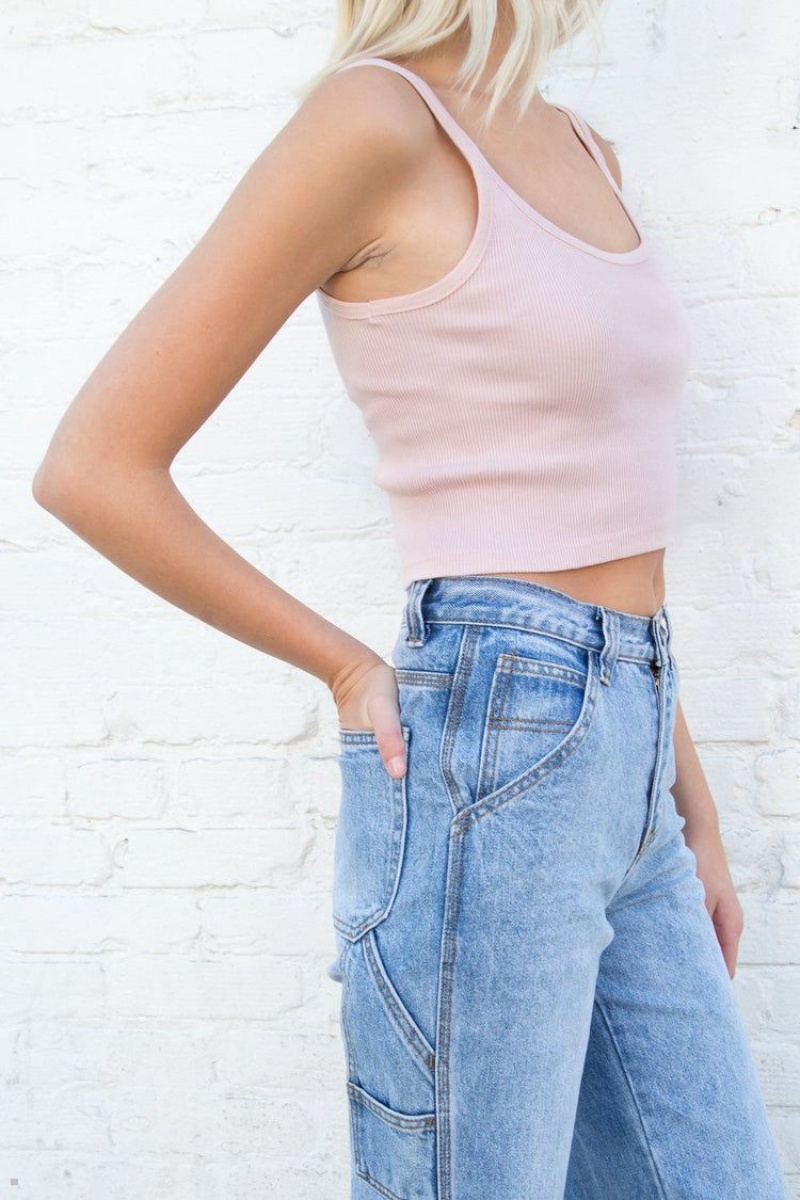 Pink Brandy Melville Beyonca Crop Tank Tops | USA 32714-CLPI