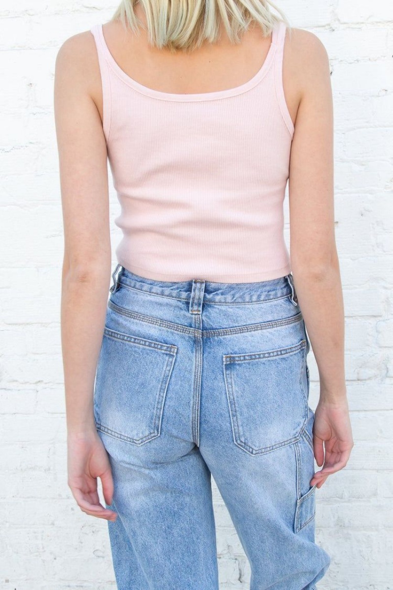 Pink Brandy Melville Beyonca Crop Tank Tops | USA 32714-CLPI