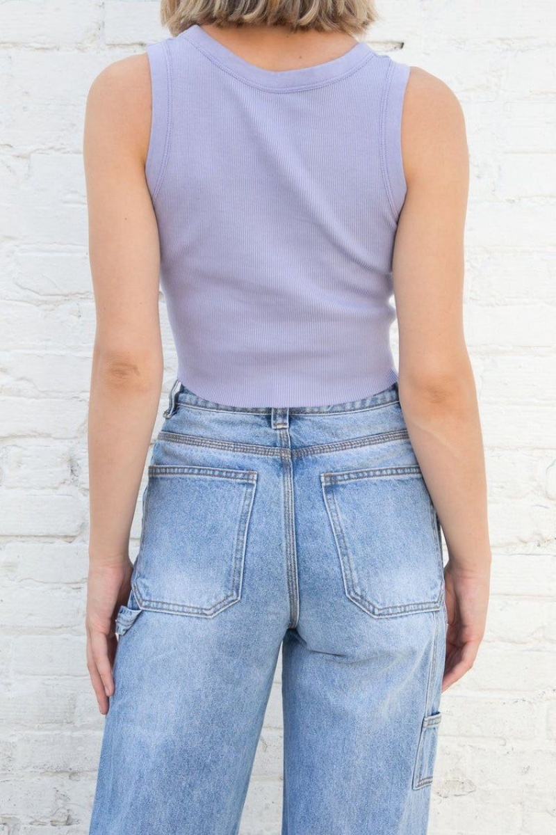 Purple Brandy Melville Connor Tank Tops | USA 52038-PJKY