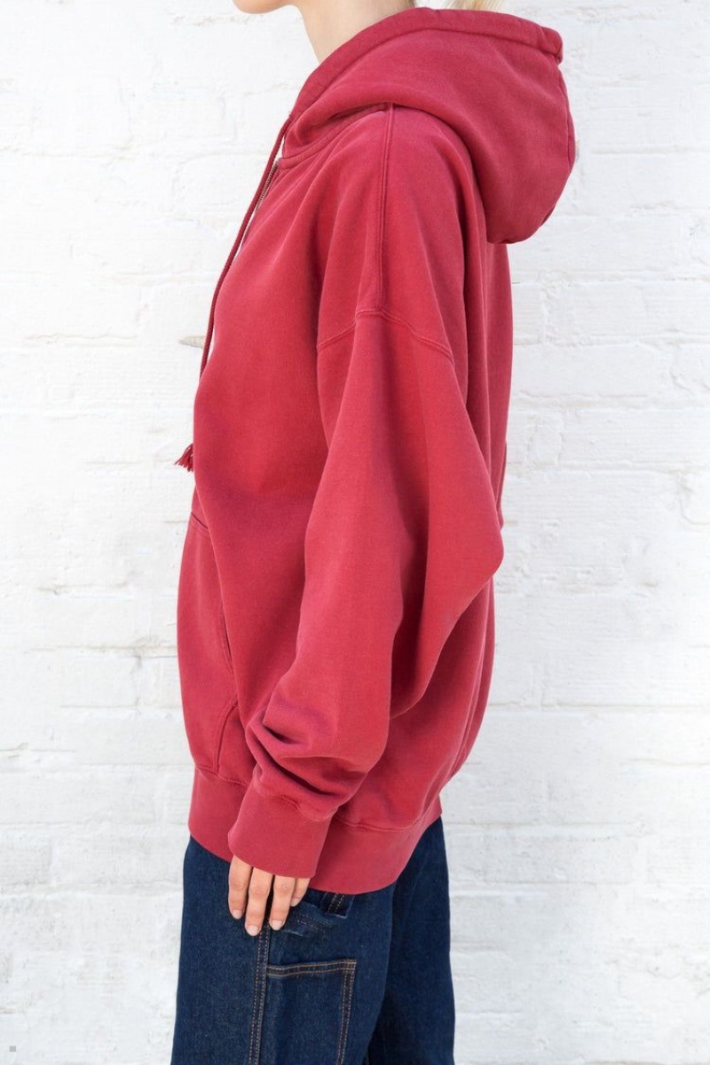 Red Brandy Melville Christy Hoodie | USA 35026-JSGC