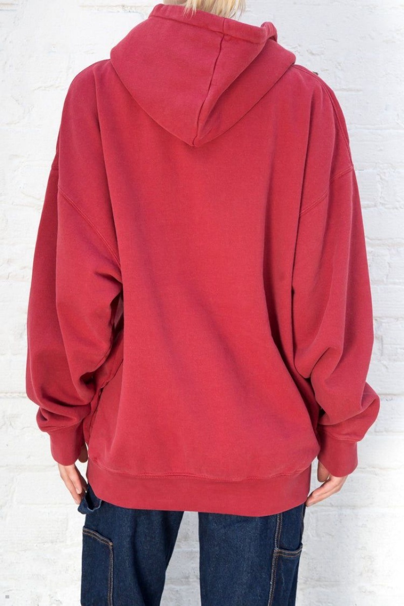 Red Brandy Melville Christy Hoodie | USA 35026-JSGC