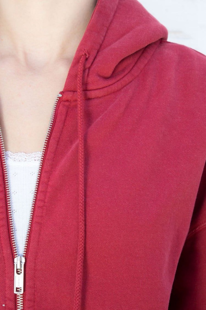 Red Brandy Melville Christy Hoodie | USA 35026-JSGC