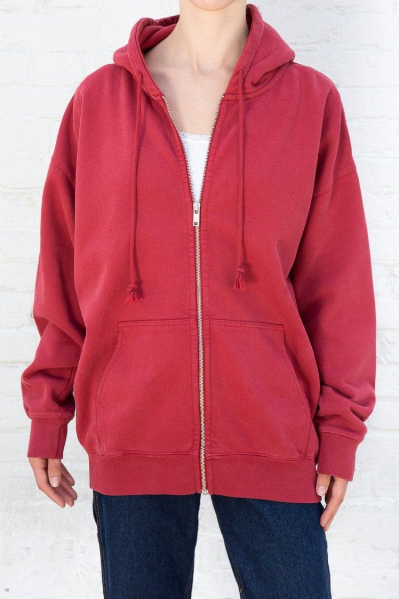 Red Brandy Melville Christy Hoodie | USA 35026-JSGC