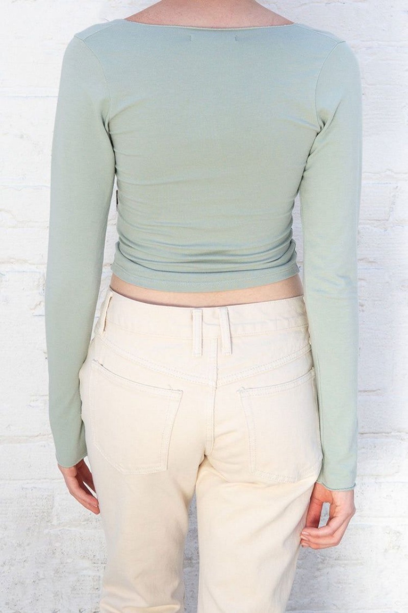 Turquoise Brandy Melville Charlize Tops | USA 48531-GPSF