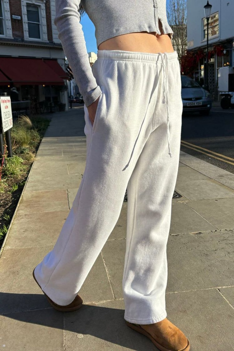 White Brandy Melville Anastasia Tie Sweatpants | USA 45168-COQV