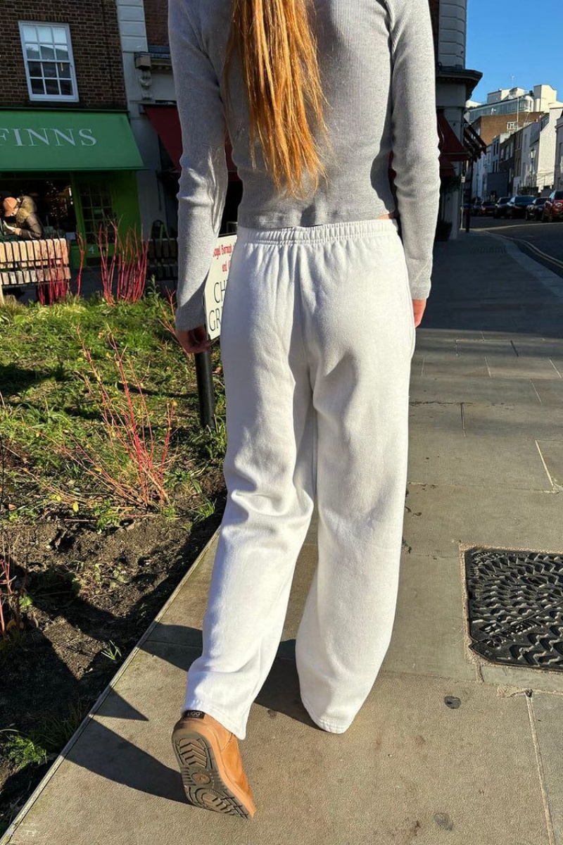 White Brandy Melville Anastasia Tie Sweatpants | USA 45168-COQV