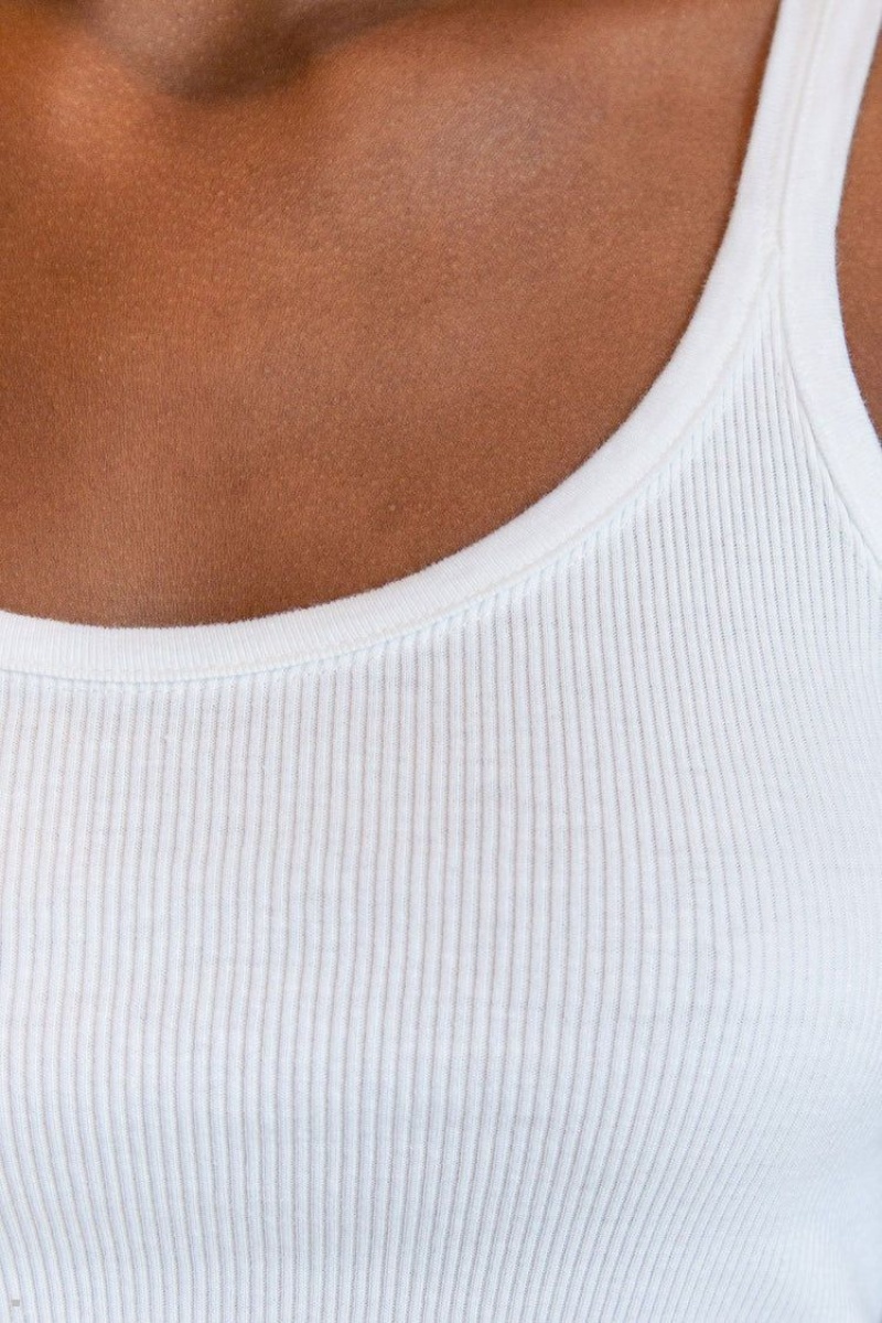 White Brandy Melville Beyonca Crop Tank Tops | USA 69503-RWVD