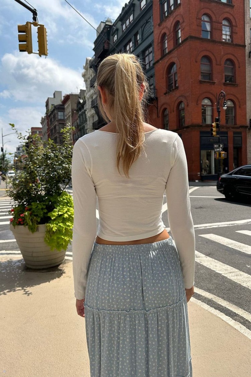 White Brandy Melville Charlize Tops | USA 37812-UWXB