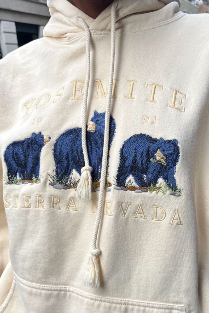 White Brandy Melville Christy Yosemite 1991 Sierra Nevada Hoodie | USA 19645-SXTO
