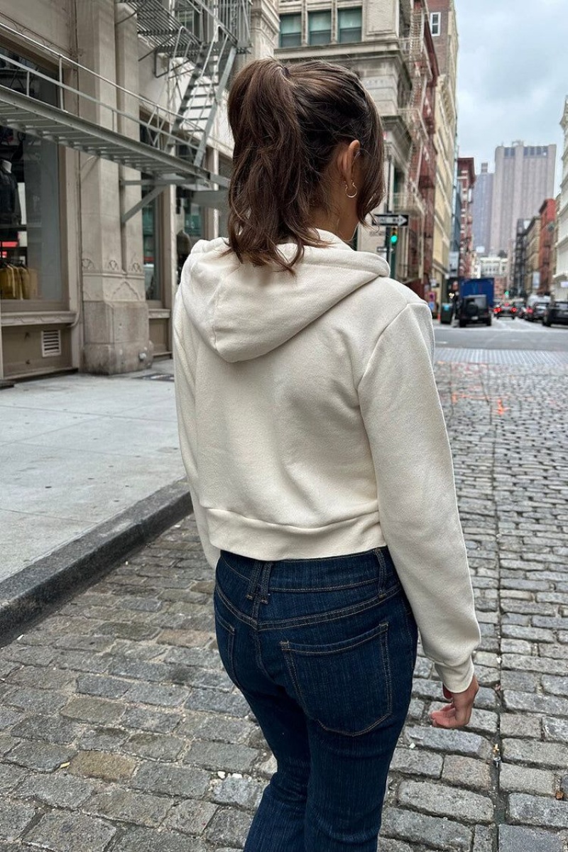 White Brandy Melville Crystal Hoodie | USA 54890-AWMG