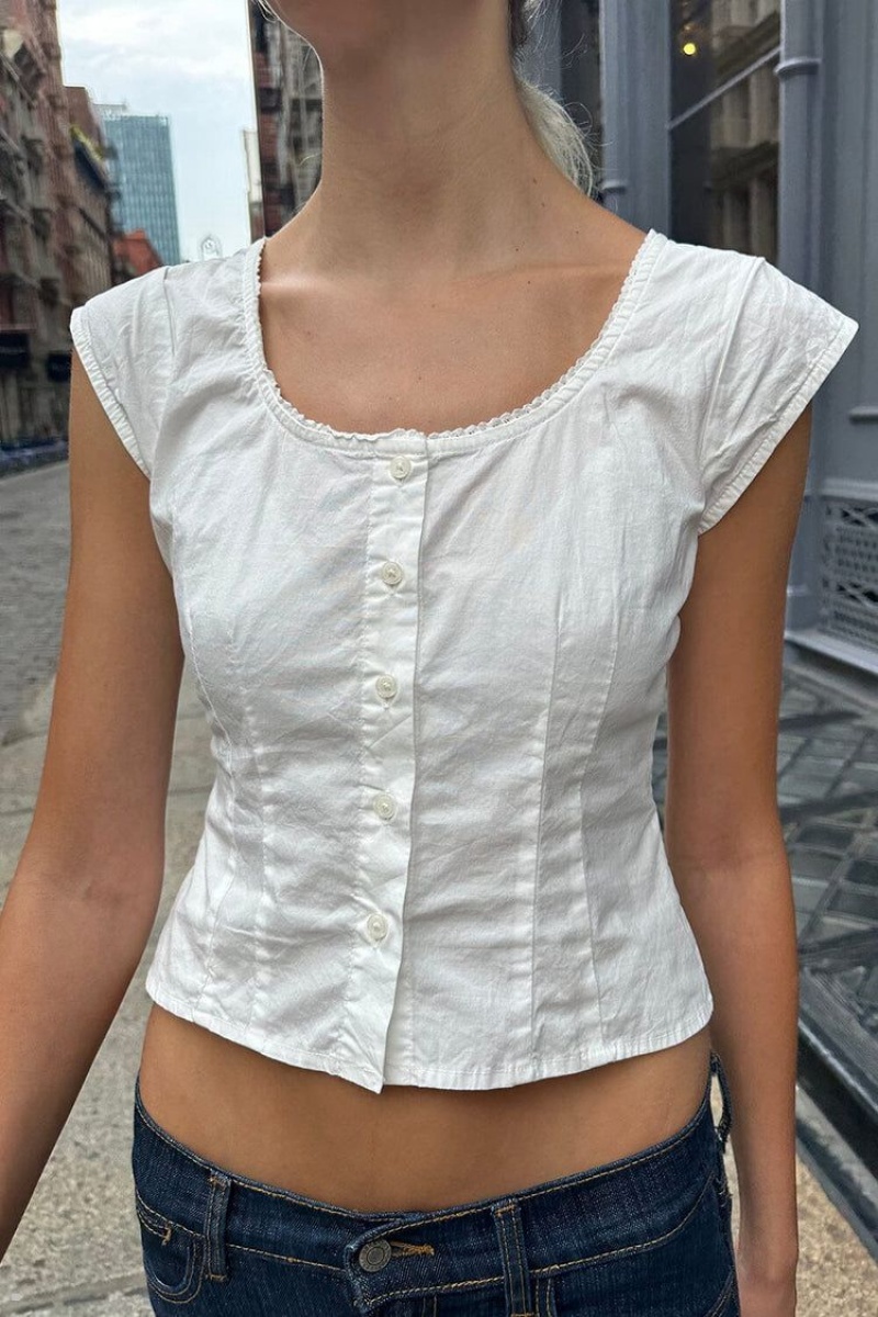 White Brandy Melville Matilda Tops | USA 60139-IRLT