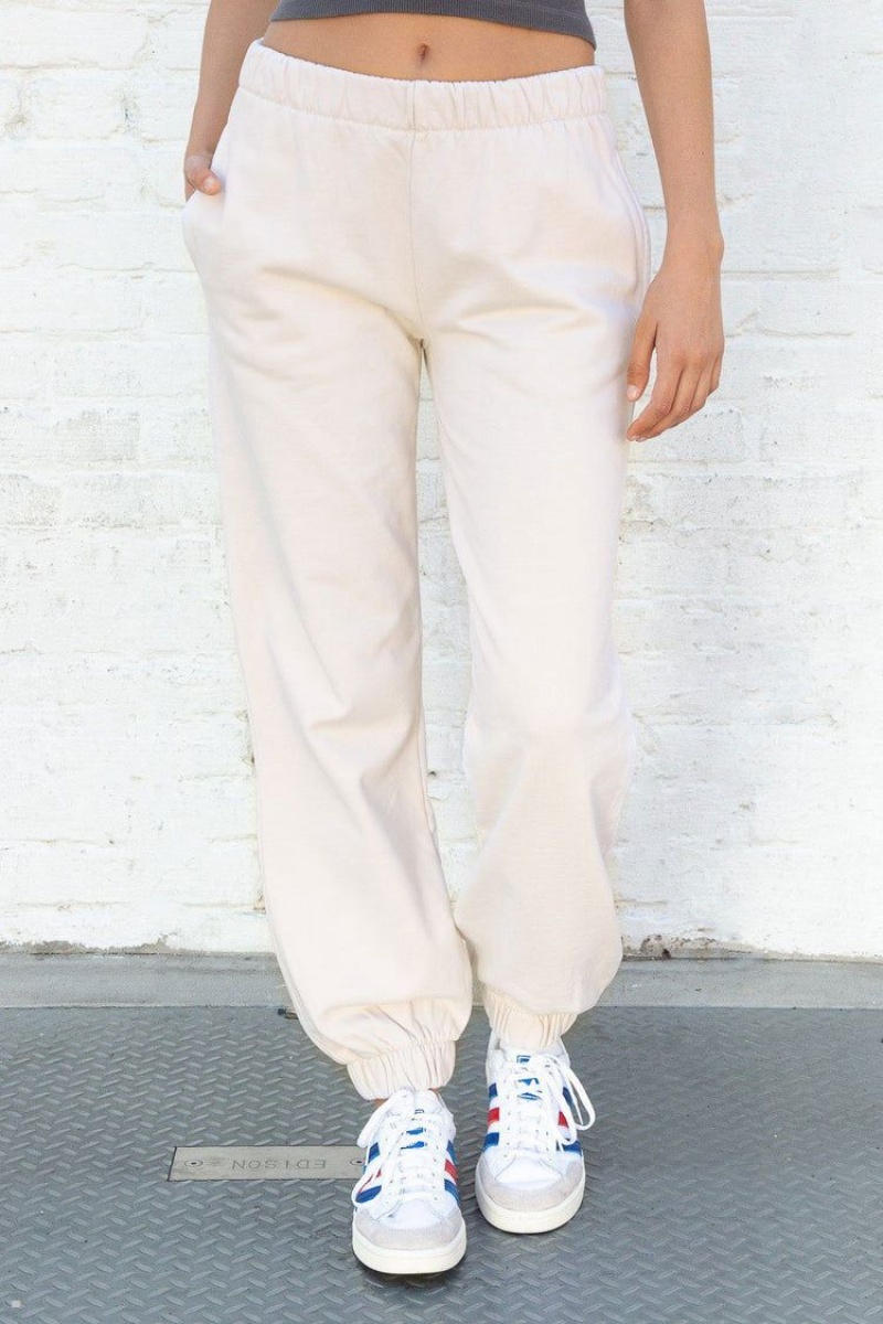 White Brandy Melville Rosa Sweatpants | USA 61539-OFZG